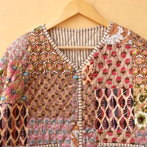 Indian Handmade Patchwork Cotton Quilted Jacket, Vintage Unique High ...