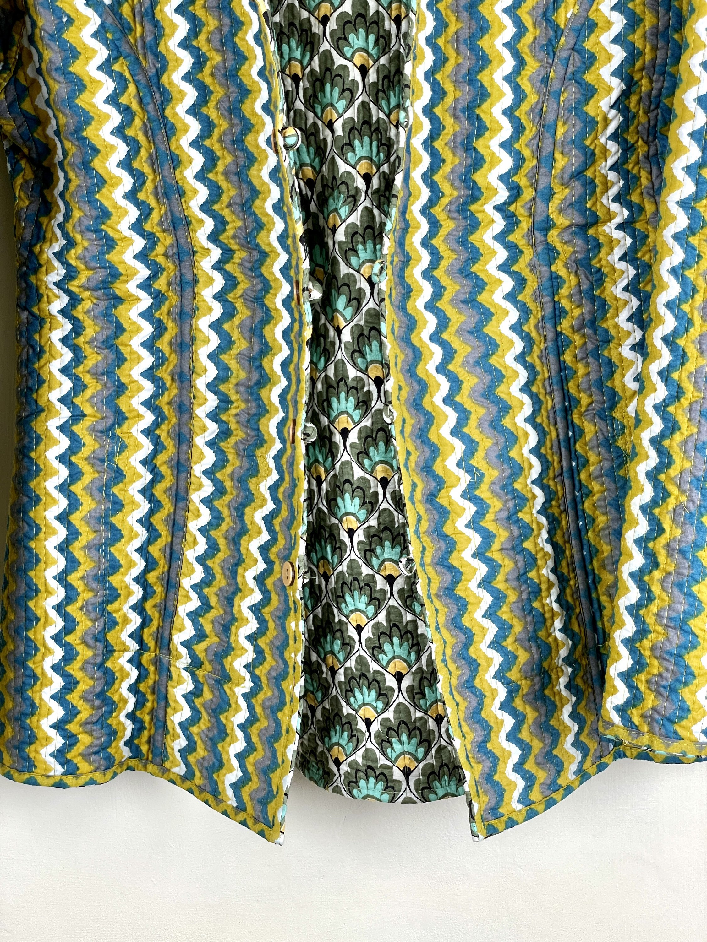 Indian Handmade Quilted Cotton Fabric Jacket Stylish Etsy