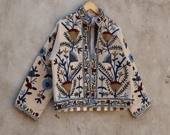 【韓国人気】★celitails★ RIBBON EMBROIDERED JACKET USTZFTBCL Cherry Blossom Nine Tail Fox Embroidery Satin