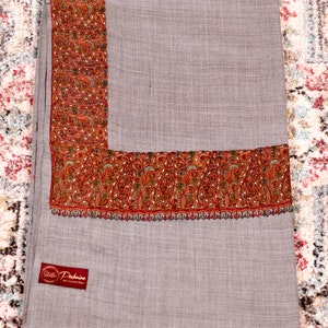 Chal de cachemira pashmina auténtico, chal de seda pashmina de cachemira gris hecho a mano, bufandas de cachemira premium, chales suaves y cálidos, regalo de invierno