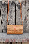 Brown Rattan Bali Bag, Shoulder Bag, Handwoven Crossbody Purse, Braided Straw Bag, Bohemian Style Rattan Bags, Gift for her product logo