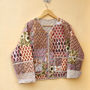 Indian Handmade Patchwork Cotton Quilted Jacket, Vintage Unique High ...