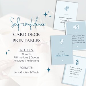 Jeu de cartes d'affirmation de confiance en soi | 72 cartes imprimables | Cartes de motivation | Cartes de positivité | Plate-forme d'affirmation | Auto-affirmations