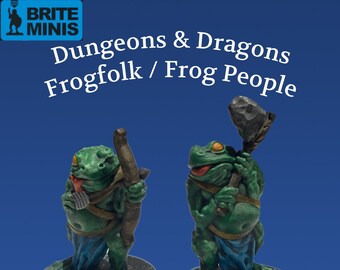 D&D Frogfolk / Frog People | Resin Printed | 28mm/32mm | Tabletop RPG Games, Dungeons and Dragons, Pathfinder, Wargaming, etc.
