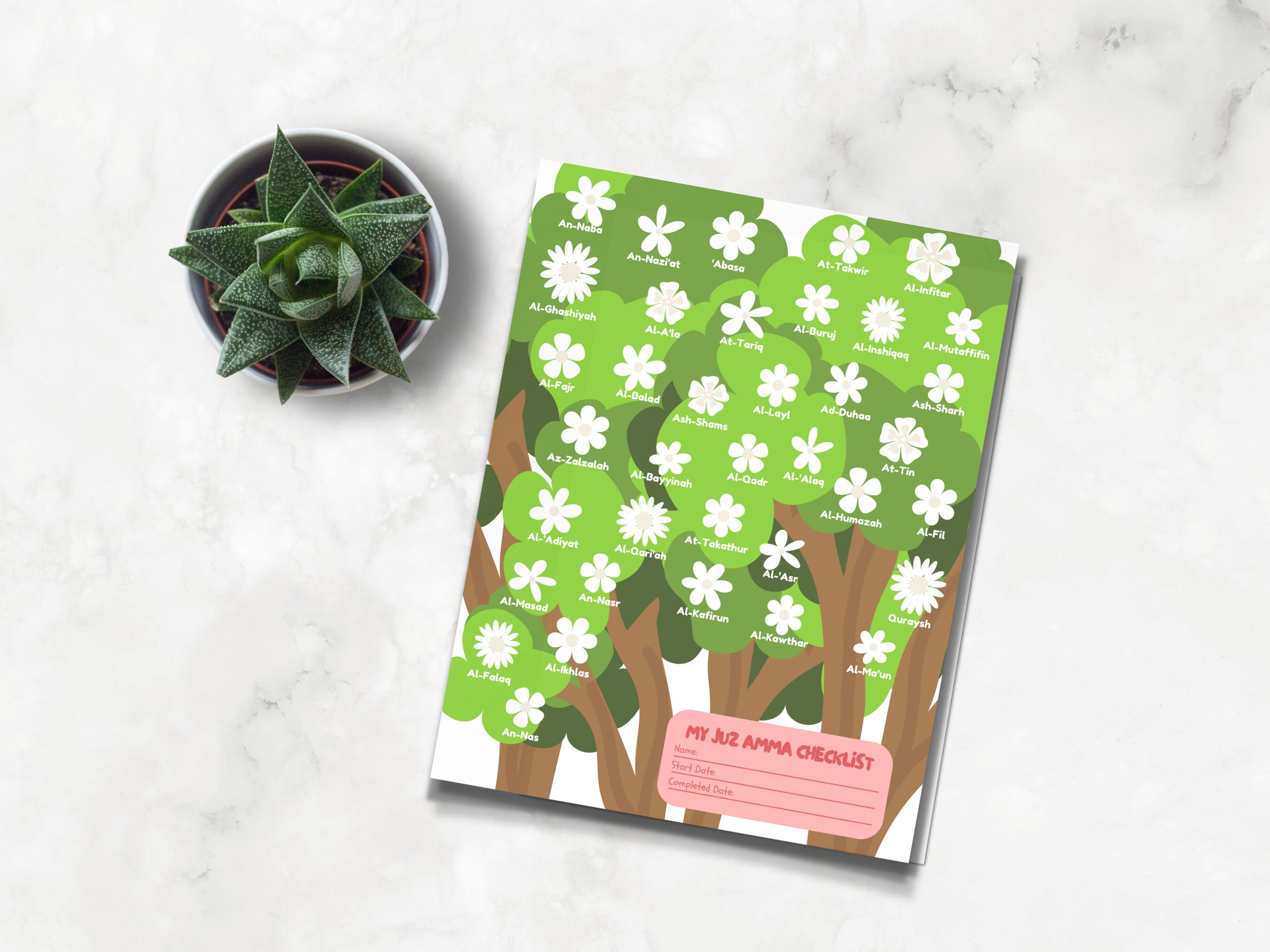 Juz Amma Checklist, Juz 30 Tracking Coloring, Digital Printable ...