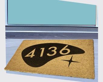 Mid Century Modern Custom Address Doormat