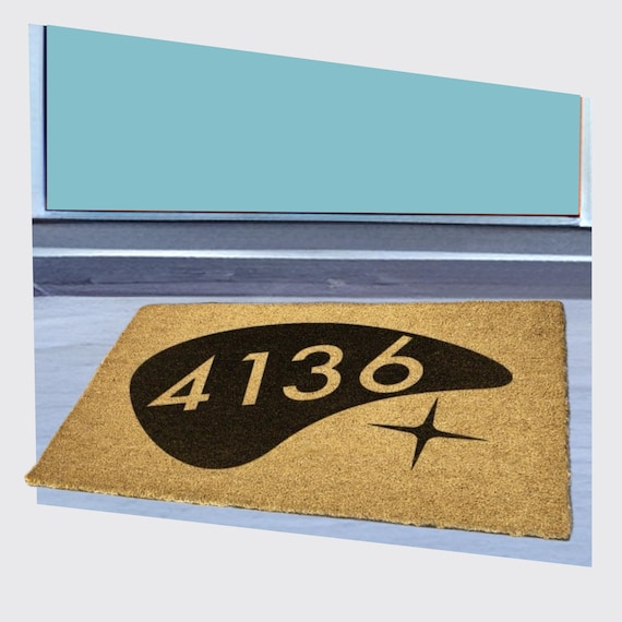 Mid Century Modern Custom Address Doormat