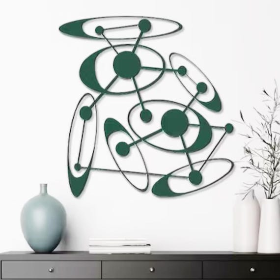Atomic Age Abstract Mid Century Modern Metal Wall Art