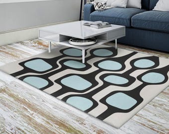 Modern Abstract Area Rug, Stylish Home Decor, Living Room Carpet, Geometric Floor Mat, Minimalist Rug for Bedroom, Unique Gift