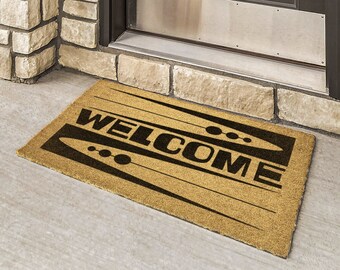 Mid Century Modern COIR BRISTLE DOORMAT Durable Outdoor Fade Resistant Custom Print