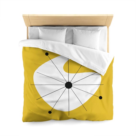 Mid-Century Abstract Atomic Duvet Cover | Retro Starburst Bedding
