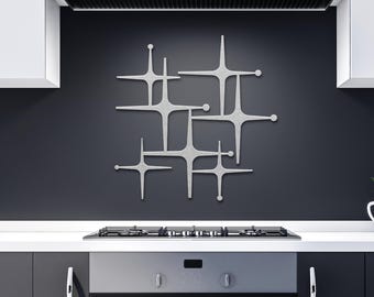 MCM Starburst Metal Wall Art: Atomic Age Indoor/Outdoor Decor