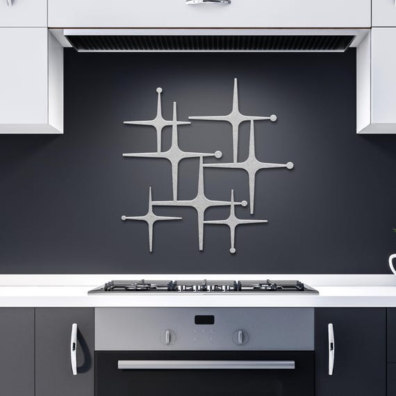 MCM Starburst Metal Wall Art: Atomic Age Indoor/Outdoor Decor