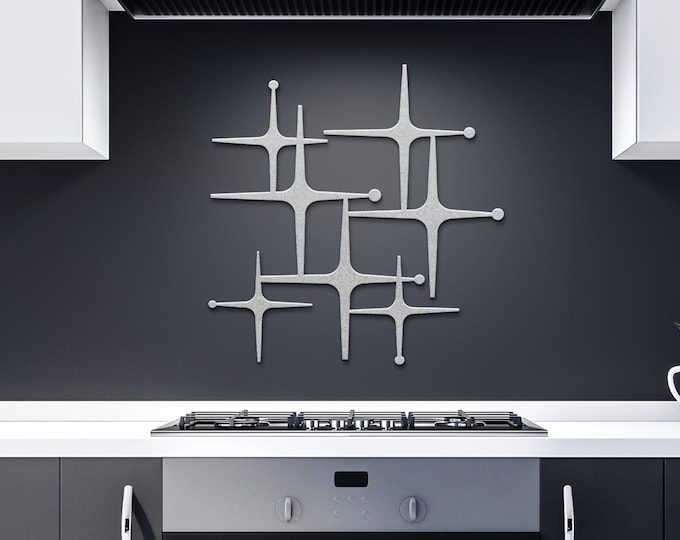 Featured listing image: MCM Starburst Metal Wall Art: Atomic Age Indoor/Outdoor Decor