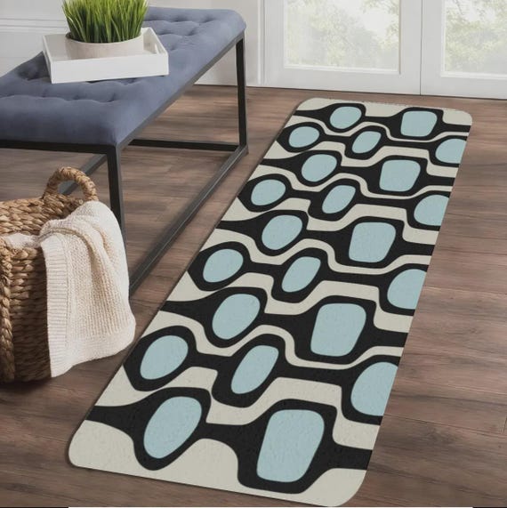 MCM Runner Rug Mat - 20 x 60 inches - Retro Kitchen, Bathroom, Bedroom, Hallway Rug