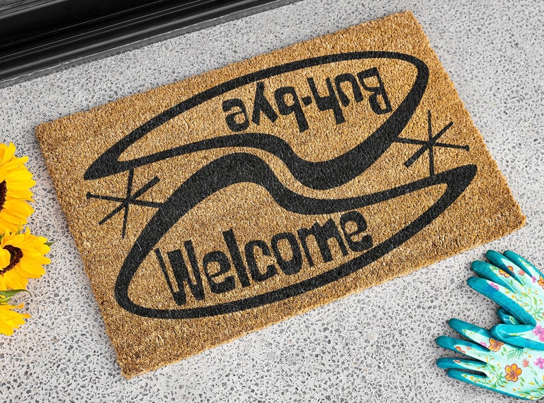 Outdoor Mat / Mid Century Modern Coir Bristle Etsy