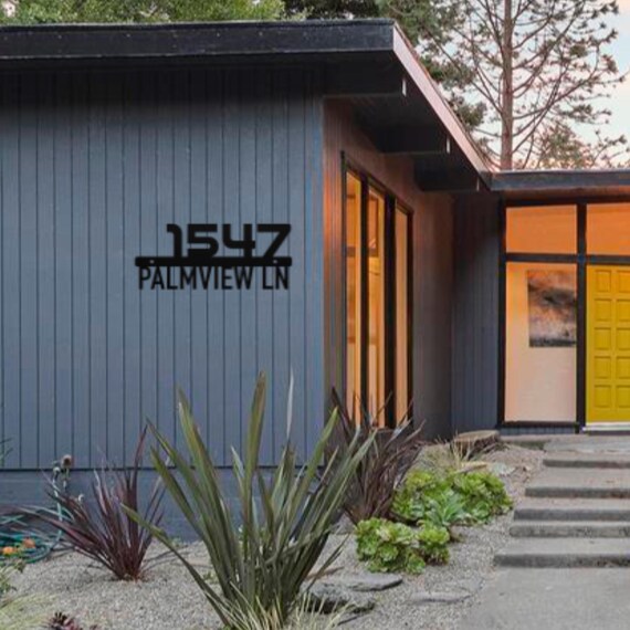 Metal House Number Retro Minimalist in MCM Font