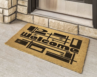 Outdoor Doormat Mid Century Modern Print Welcome Mat
