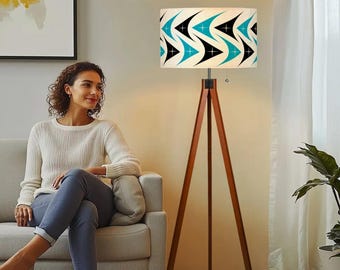 MCM Tripod Floor Lamp - 1950’s Atomic Age Mid Century Modern Boomerangs and Starbursts - LED and Remote