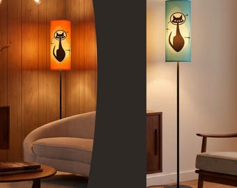MCM Floor Lamp - Atomic Age Space Cat - with Remote - Custom Colors
