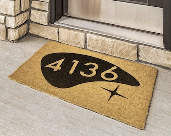 Mid Century Modern Custom Address Doormat