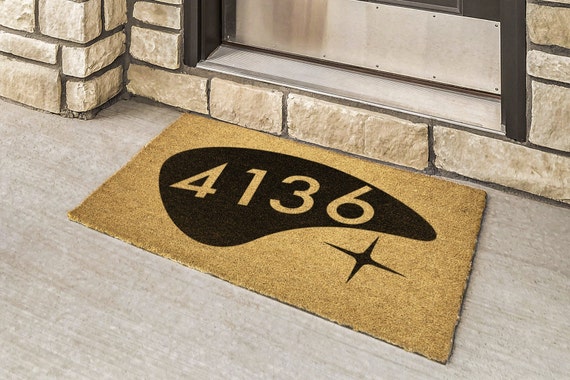 Mid Century Modern Custom Address Doormat