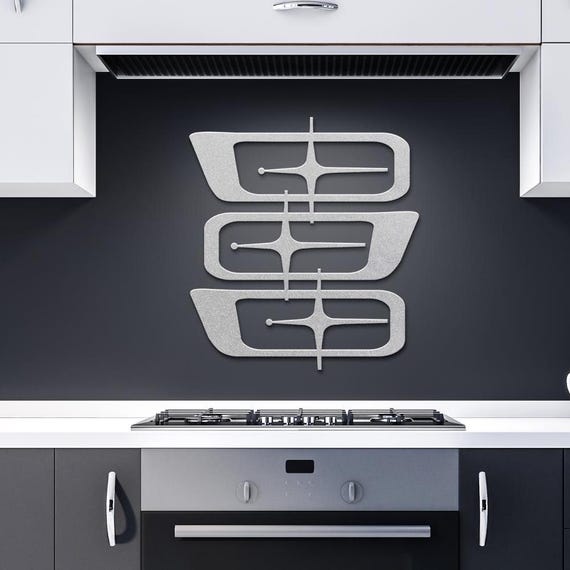 Atomic Starburst Metal Wall Art: Mid Century Modern Indoor/Outdoor Decor