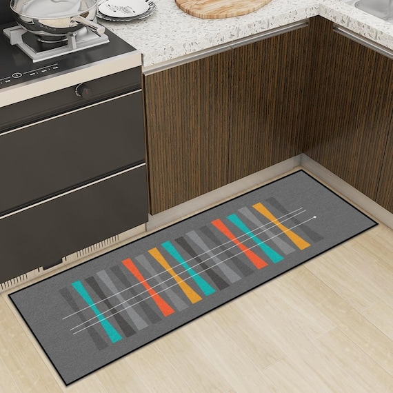 MCM Runner Rug for Kitchen, Bedroom, Living Room - Atomic Age Print