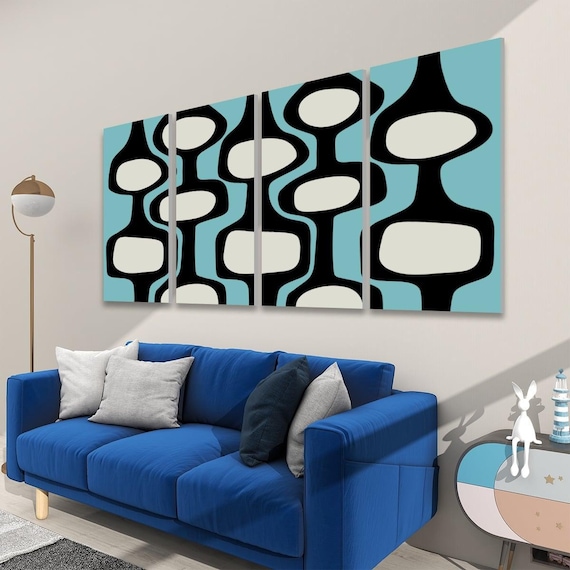 MCM Large Mural Wall Art - 4 Panels Sound Absorbing - 80 in. X 40 in.