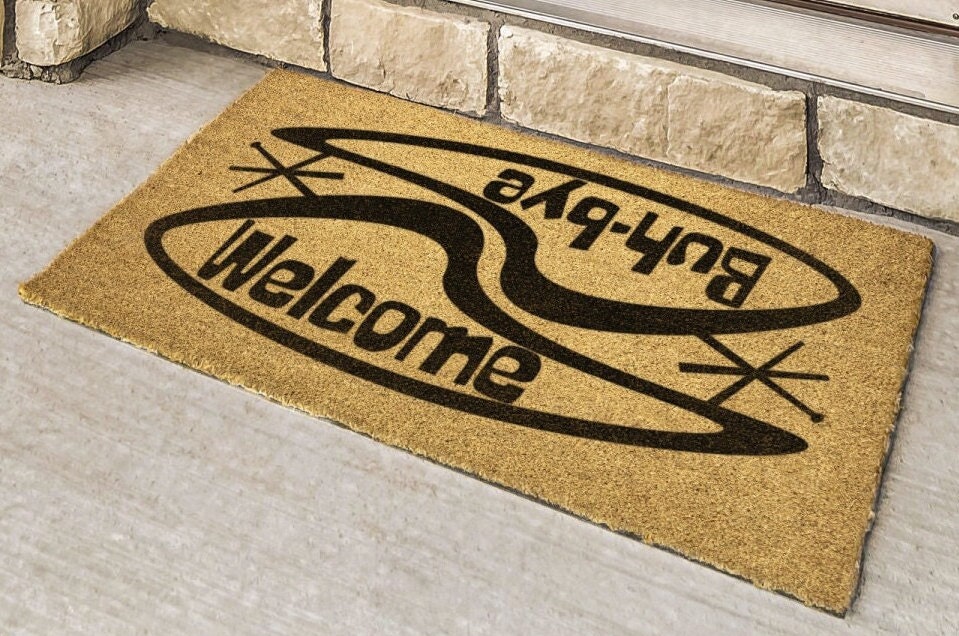 Outdoor Mat / Mid Century Modern Coir Bristle Etsy