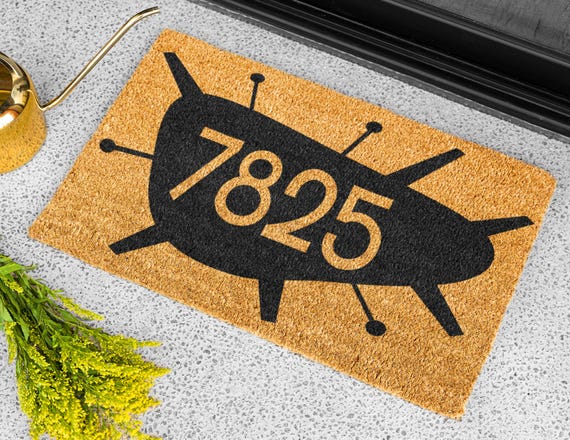 Personalized House Number Coir Doormat, Welcome Home Decor, Indoor Outdoor