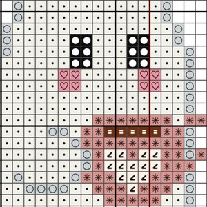 Wzór na małego duszka herbacianego w formacie PDF, miniaturowy haft krzyżykowy, projekt dla początkujących zdjęcie 2