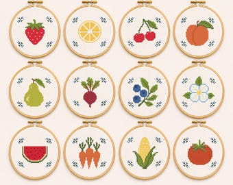 Mini motif fruits au point de croix, lot d'art populaire Farmers Market PDF