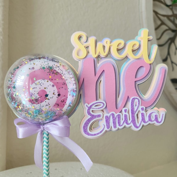 Sweet one personalized cake topper CandyLand Theme