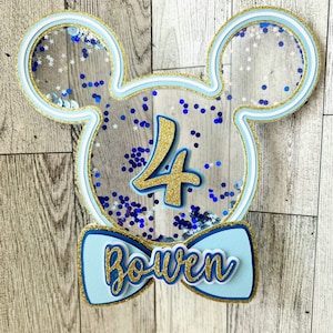 Mickey Mouse inspired personalizable Cake topper and 3D number