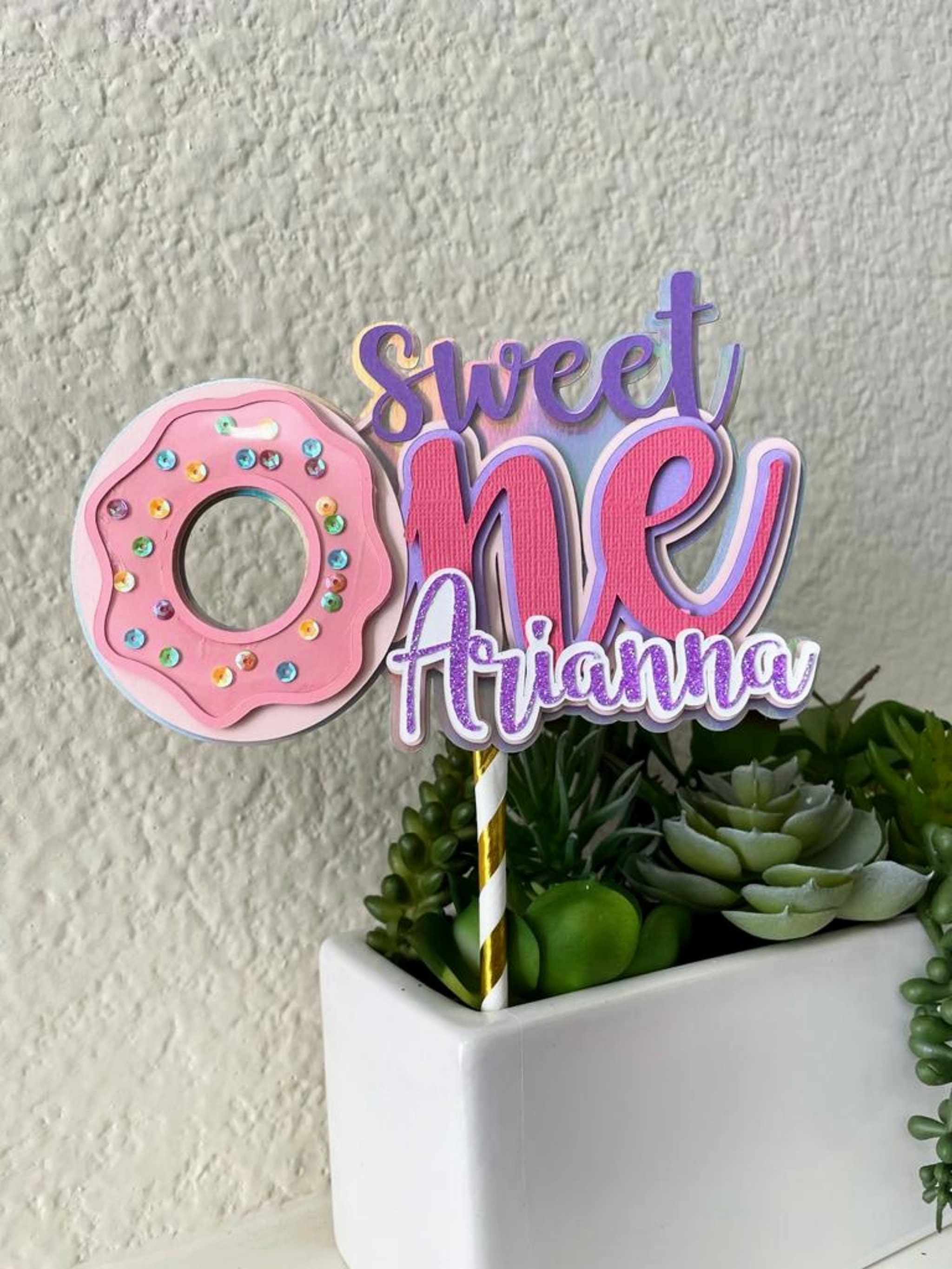 Sweet one personalized cake topper CandyLand Theme