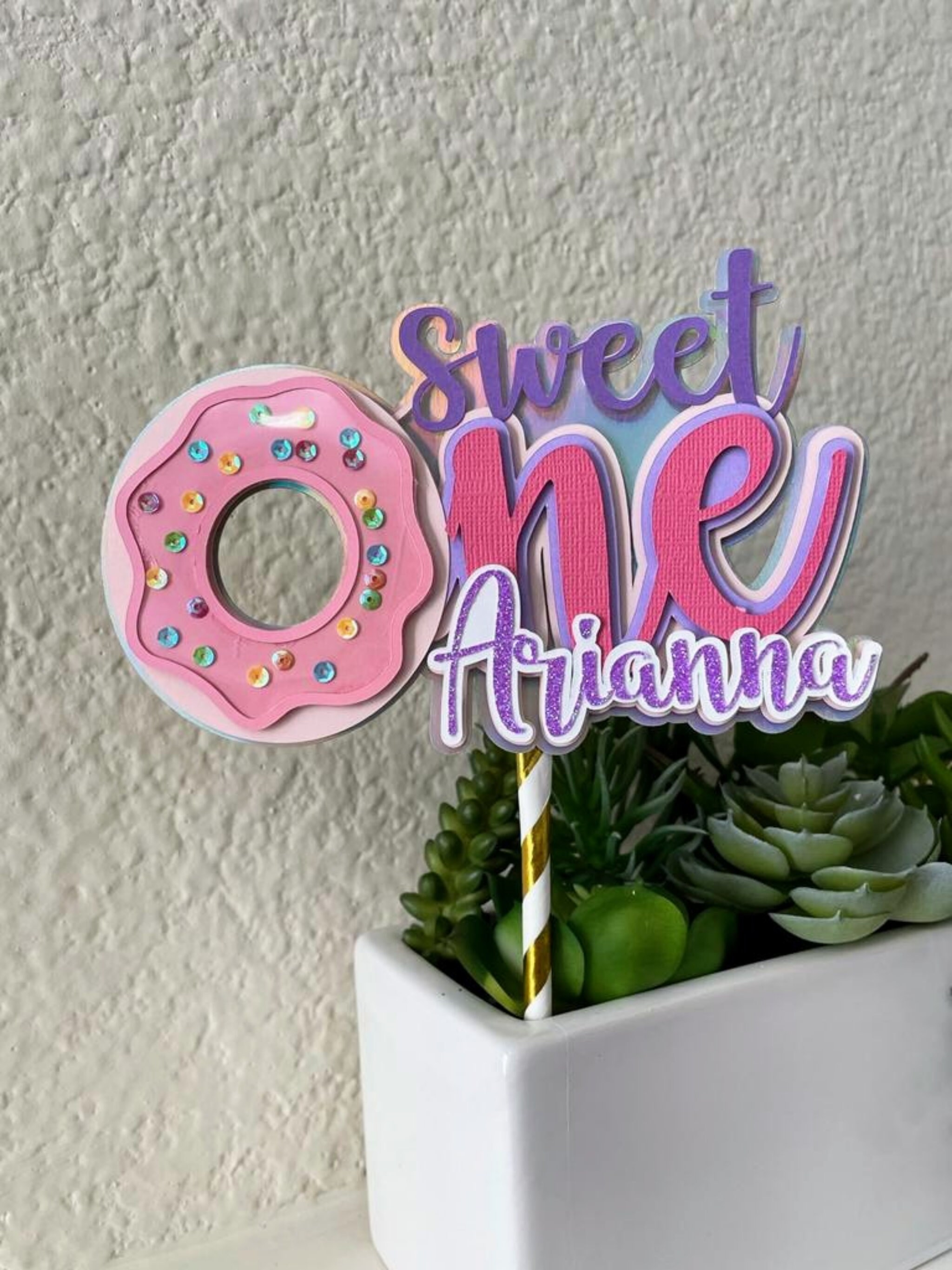 Sweet one personalized cake topper CandyLand Theme