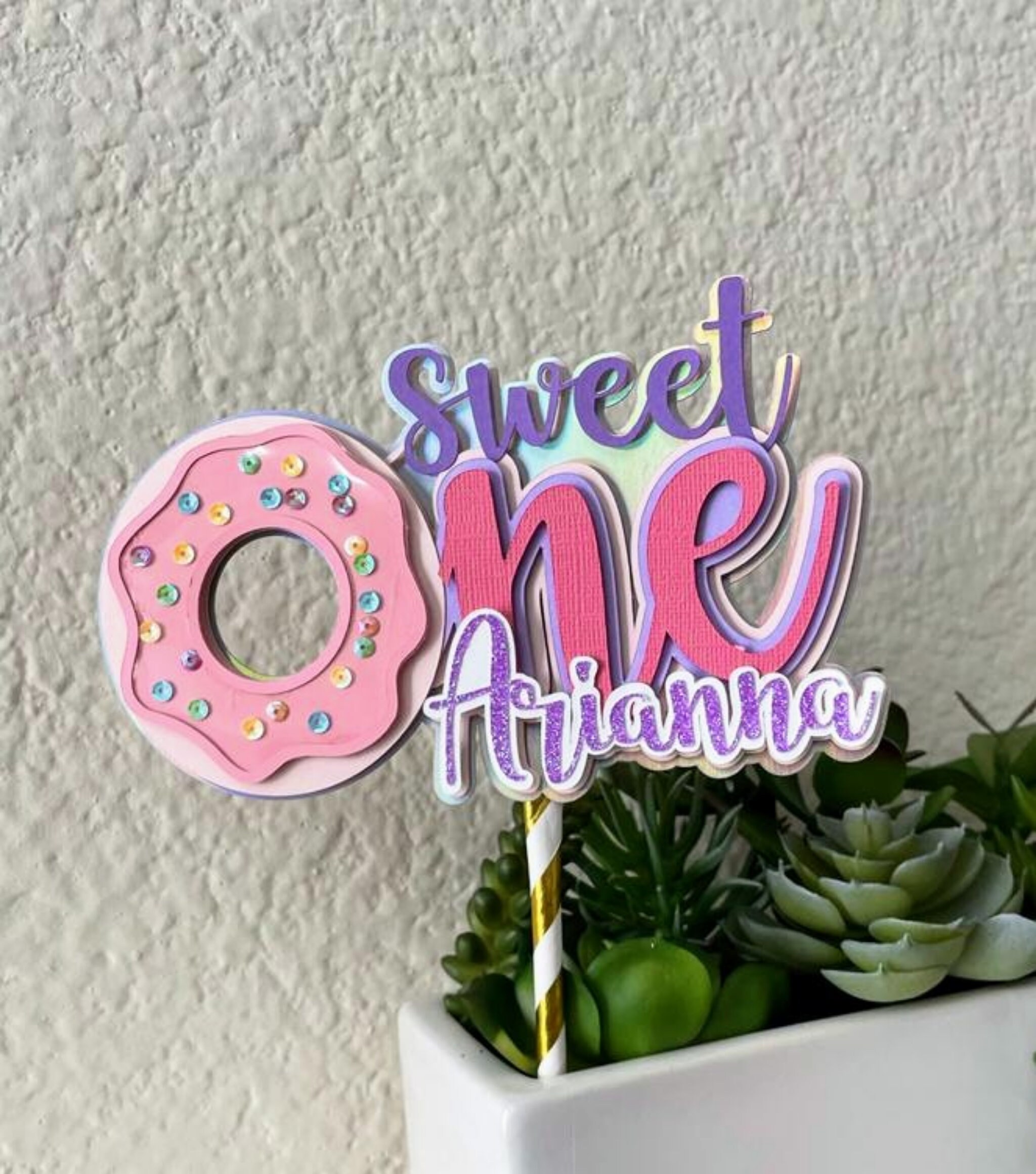 Sweet one personalized cake topper CandyLand Theme