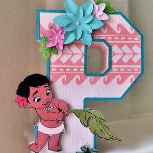 Letras 3D personalizadas inspiradas en Moana Fiesta de Moana