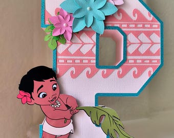 Personalisierte 3D Moana inspirierte Buchstaben Moana Party