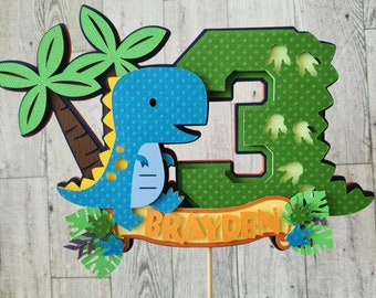 3-REX personalized cake topper for girl or boy