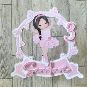 Topper de bolo bailarina personalizado