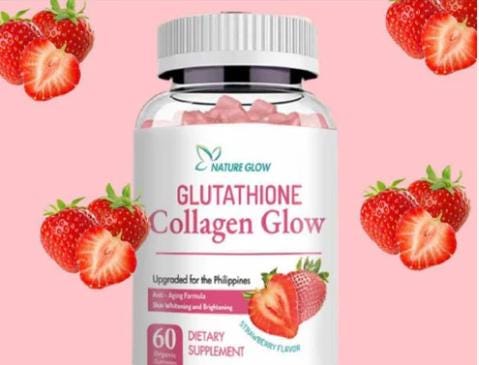 envy glutathione collagen glow gummies Nature Glow Glutathione Collagen - Strawberry Flavor/60 Organic Chewable  Gummies main image 0