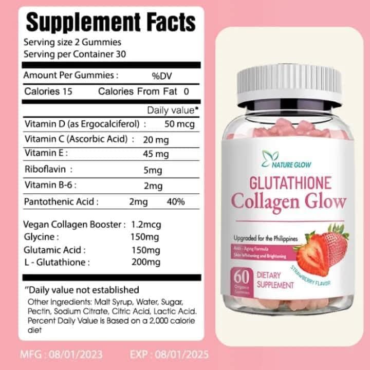 original glutathione collagen glow Nature Glow's GLUTATHIONE Collagen Gummies