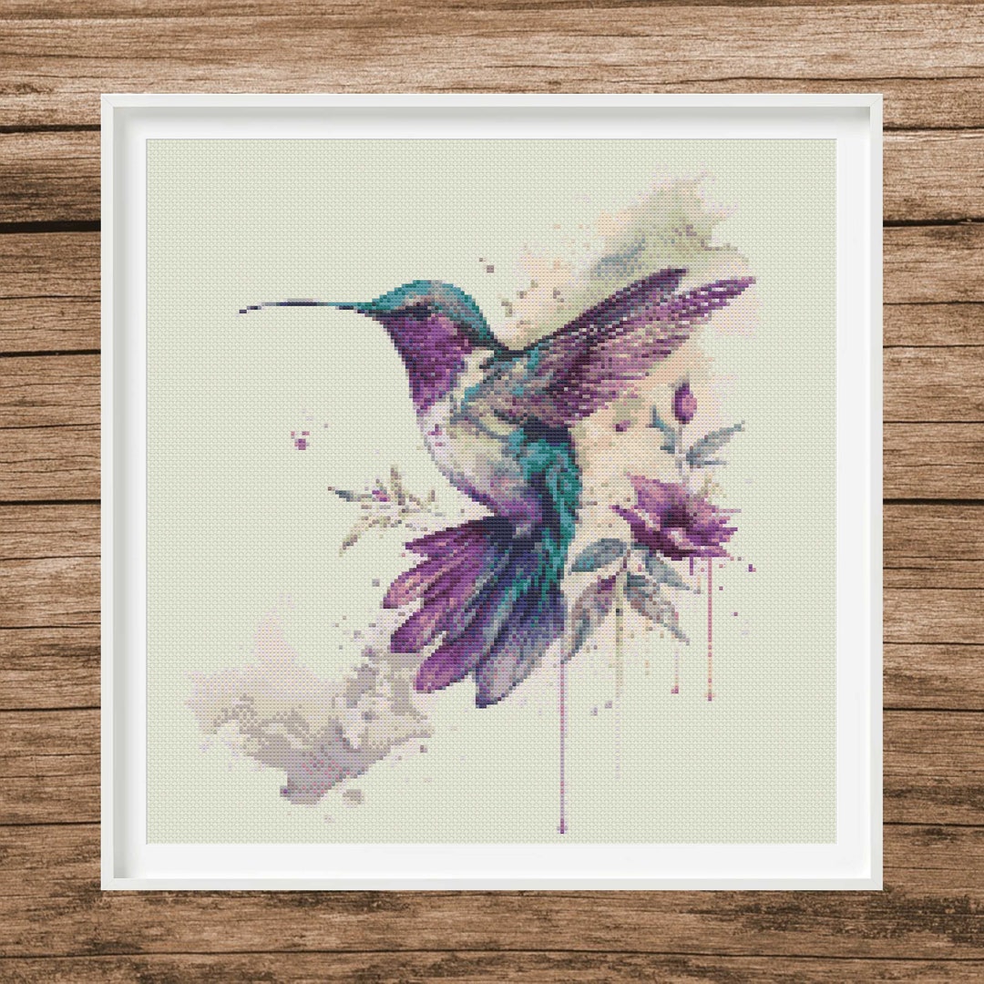 Hummingbird Counted Cross Stitch Pattern Animals Instant Etsy