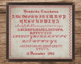 19th-century Dutch Sampler | Counted Cross Stitch Pattern | Antique Sampler | Instant download| PDF| Pattern Keeper| Cross Stitch Saga