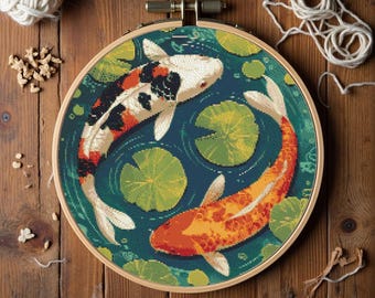 Koi Fish | Counted Cross Stitch Pattern | Animals | Instant download | PDF | Pattern Keeper | Saga
