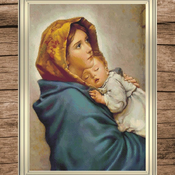 Gypsy Mary and Child | Counted Cross Stitch Pattern | Christian | Instant download | PDF | Pattern Keeper