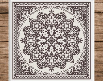 Antique Floral Cross Stitch Pattern | Instant PDF Download