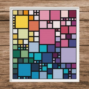Rainbow Squares | Counted Cross Stitch Pattern | Samplers & Patterns | Instant download | PDF | Pattern Keeper | Cross Stitch Saga